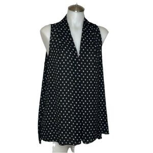 Spense Black and White Sleeveless Blouse
